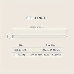 Men's Business Belt with Letter Buckle, Vintage Style
