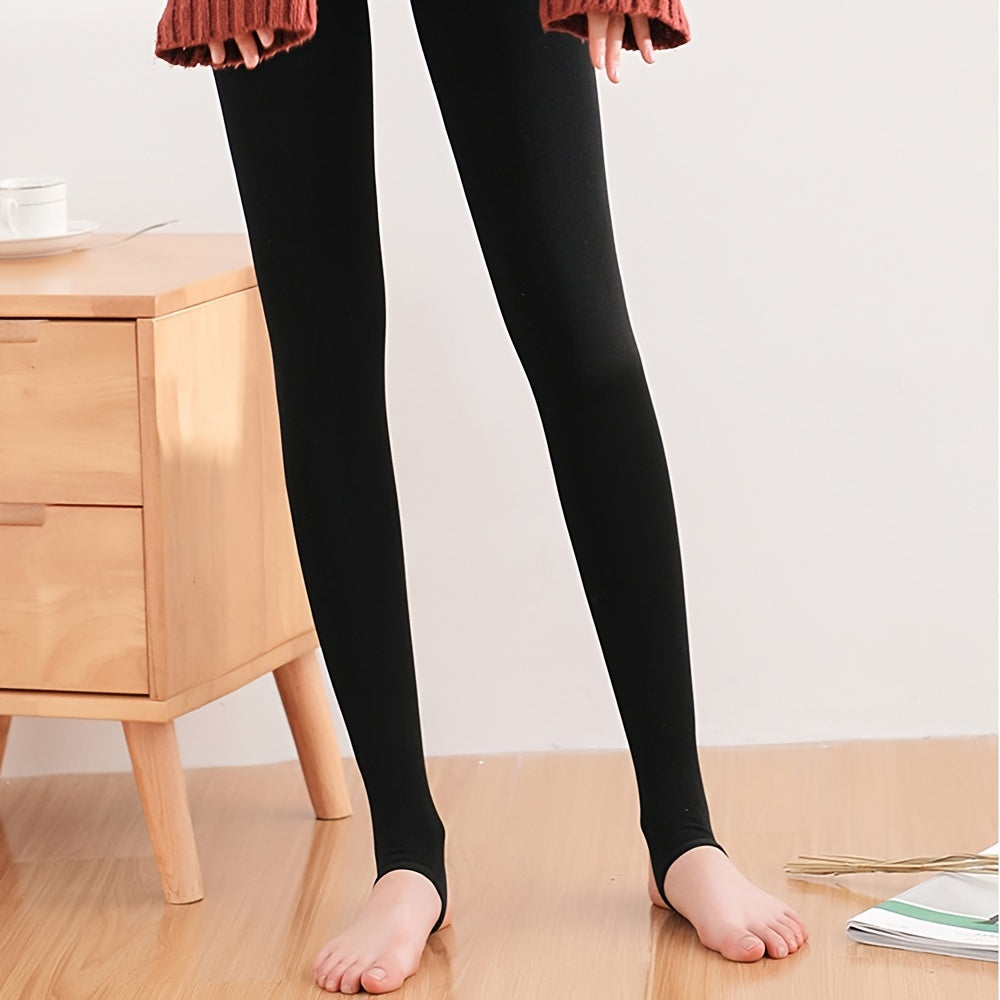 Women's Velvet Knee High Socks - Solid Color Elastic Tights