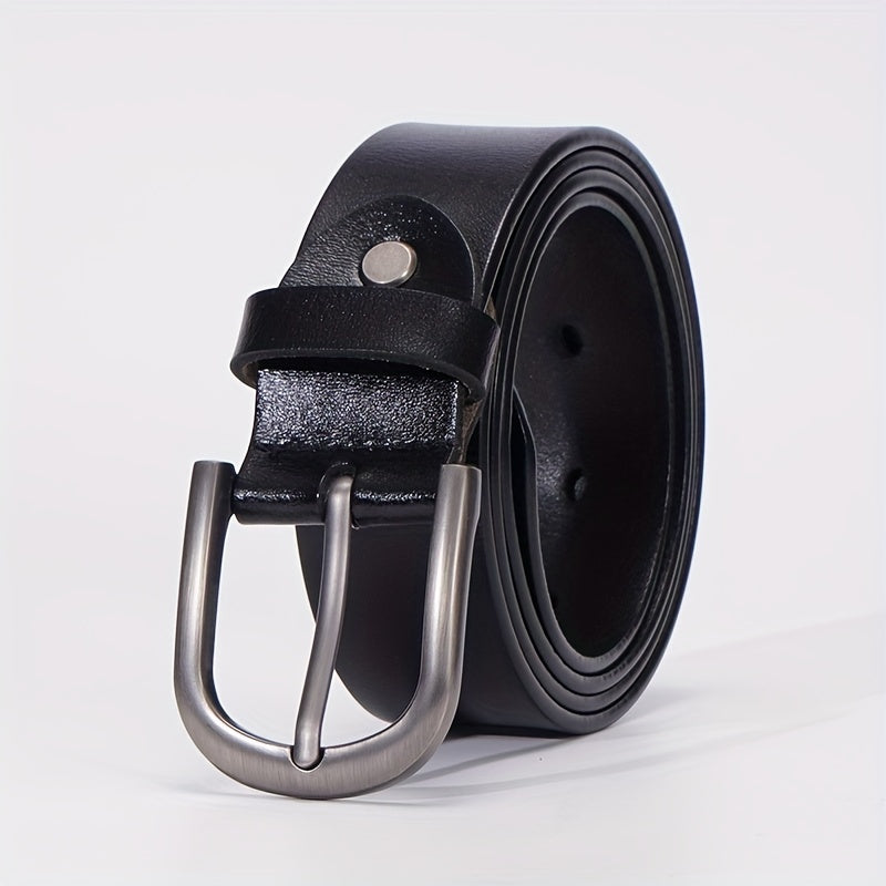 Leather Belt Solid Oval Pin Buckle Belt For Women Men Casual Pants Jeans Belts