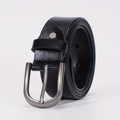 Leather Belt Solid Oval Pin Buckle Belt For Women Men Casual Pants Jeans Belts