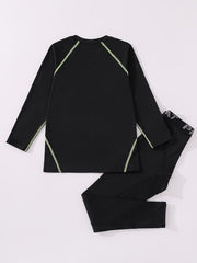 Kids Compression Fleece Sets - Crew Neck Pullover & Matching Pants