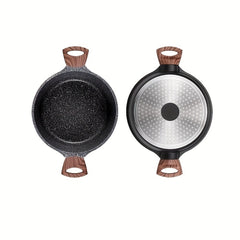 24cm Non Stick Aluminum Stone Pot w/Lid for Gas & Induction