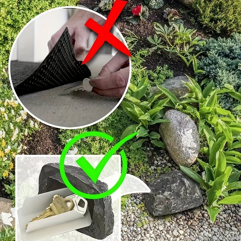 Creative Stone Key Box Resin Storage Realistic Stone Key Box