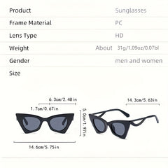 Y2K Cat Eye Sunglasses Men Women Irregular UV400 Sun Shades Glasses