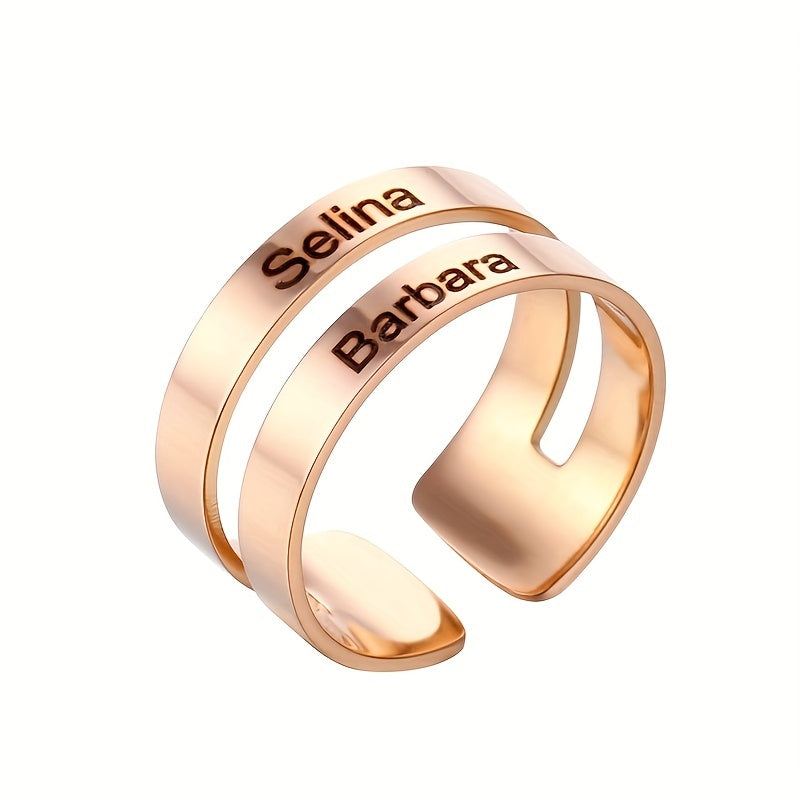 316L Stainless Steel 18k Plated Hallow Ring Customized Jewelry