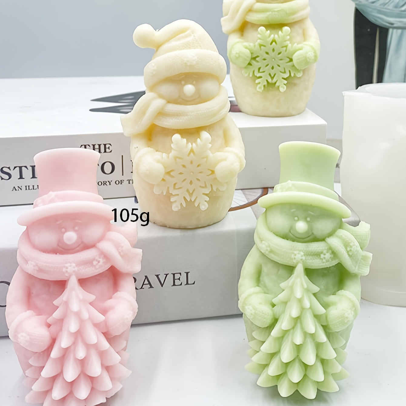 3D Christmas Snowman Aromatherapy Candle Mold DIY Resin Snowman