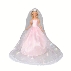 Doll Dresses Wedding Dress Set with Crown Veil - Girl Accessories Toys