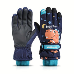 Kids Winter Waterproof Skiing Gloves, Non-slip Snow Playing Gloves