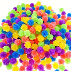 100pcs Mini Hedgehog Squeeze Toys - Colorful Spiky Balls for Party Favors