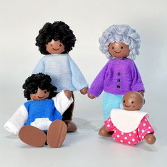 African Wooden Dolls Handcrafted Figurines Colorful Traditional Attire