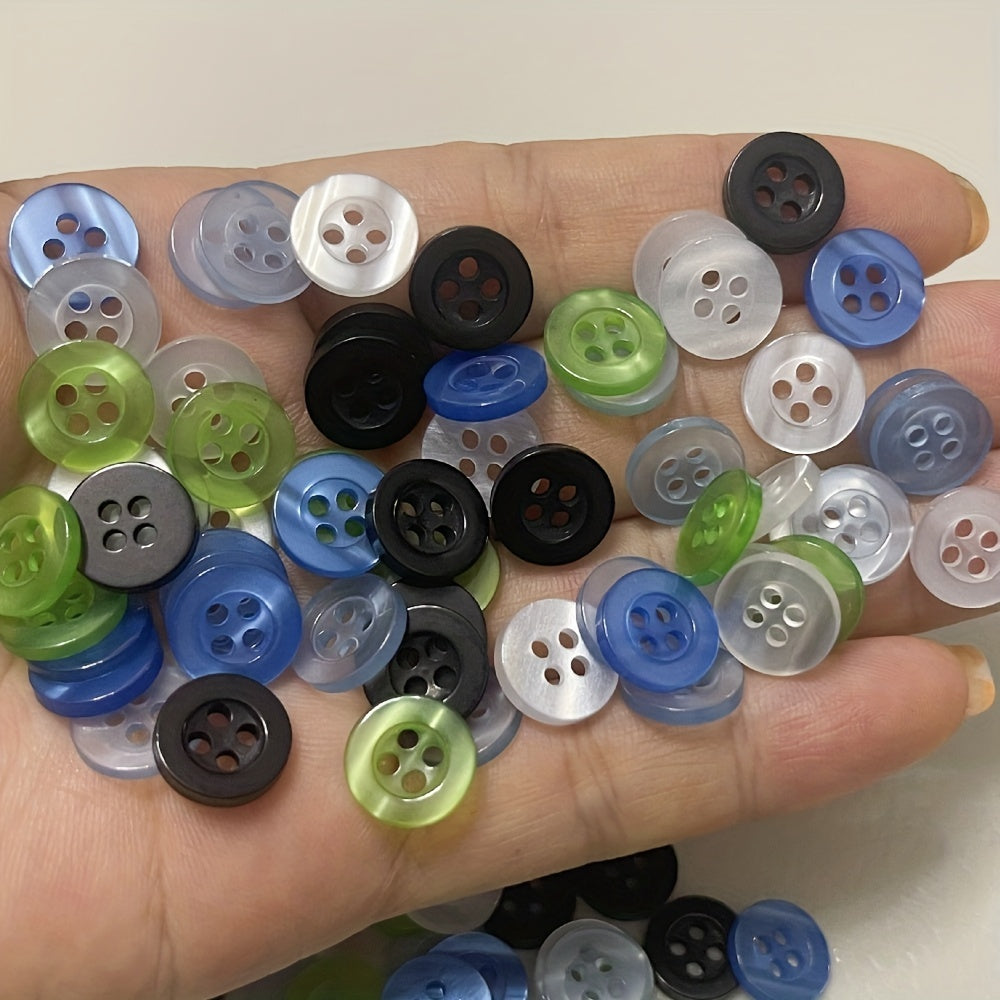 50pcs Pack Mix 0.39in Translucent Shirt Buttons Sewing Knitting & Craft Dolls