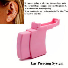 6PCS Pink Ear Piercing Kit Disposable Self Ear Piercing Gun Kit