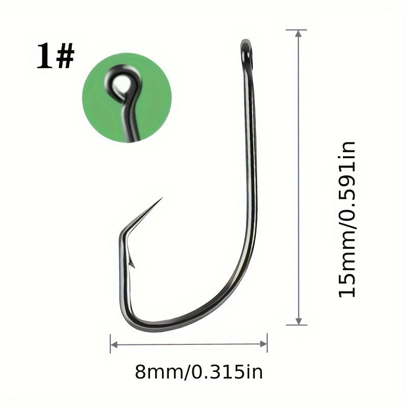 50pcs Octopus Hook Wide Gap Barbed Hook Eye Sea Fishing Tackle