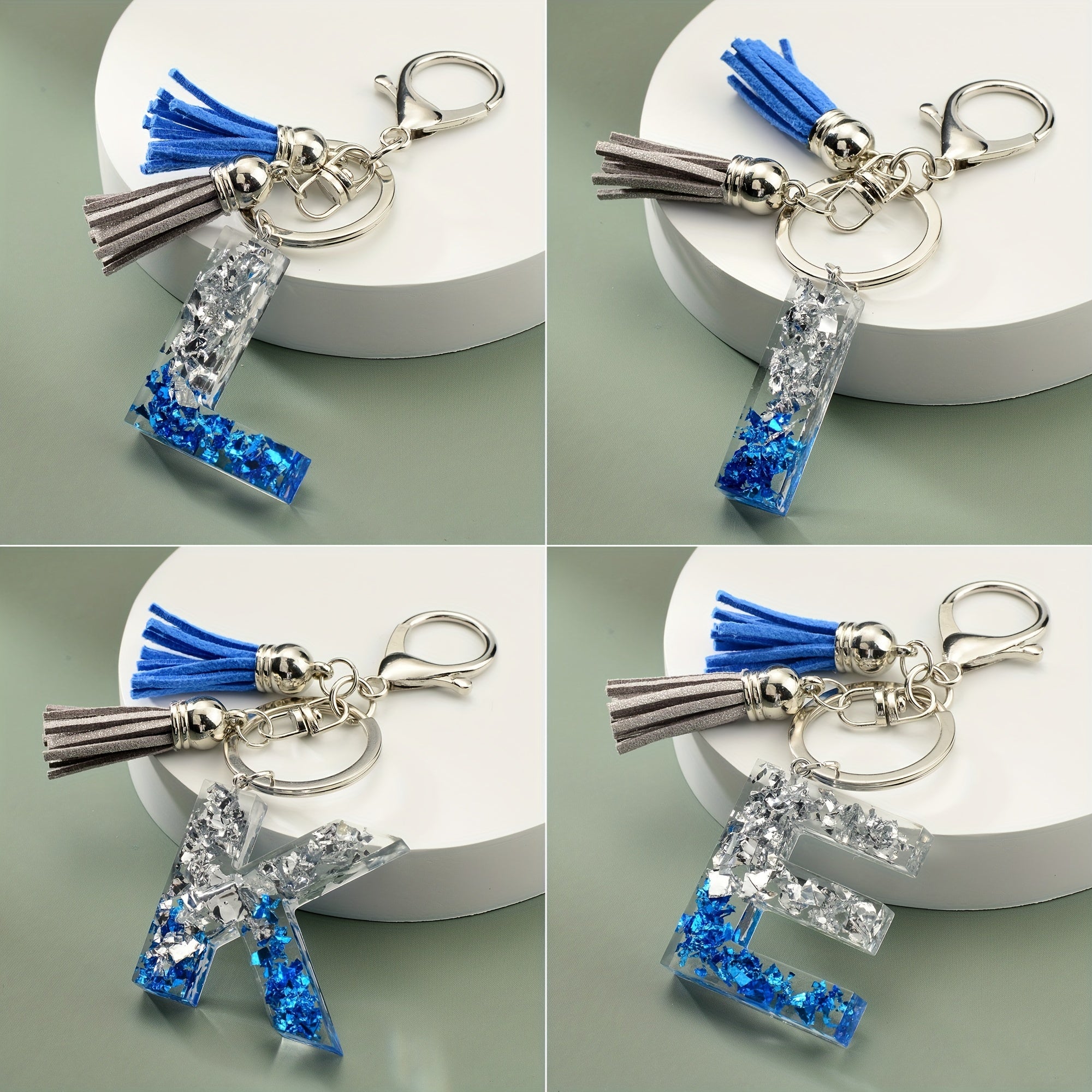 Initial Letter Keychain Resin English Letter Shape Keychain Pendant