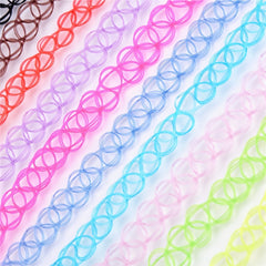 12pcs Vintage Tattoo Chokers Necklace Stretch Henna Gothic Punk Fishing Line Ela