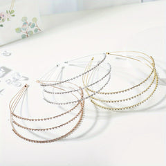 Retro Rhinestone 3 Tiers Headband Female Versatile Headband