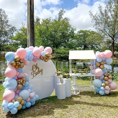 142pcs Gender Reveal Balloon Arch Kit Pink Metal Balloons Party Supplies