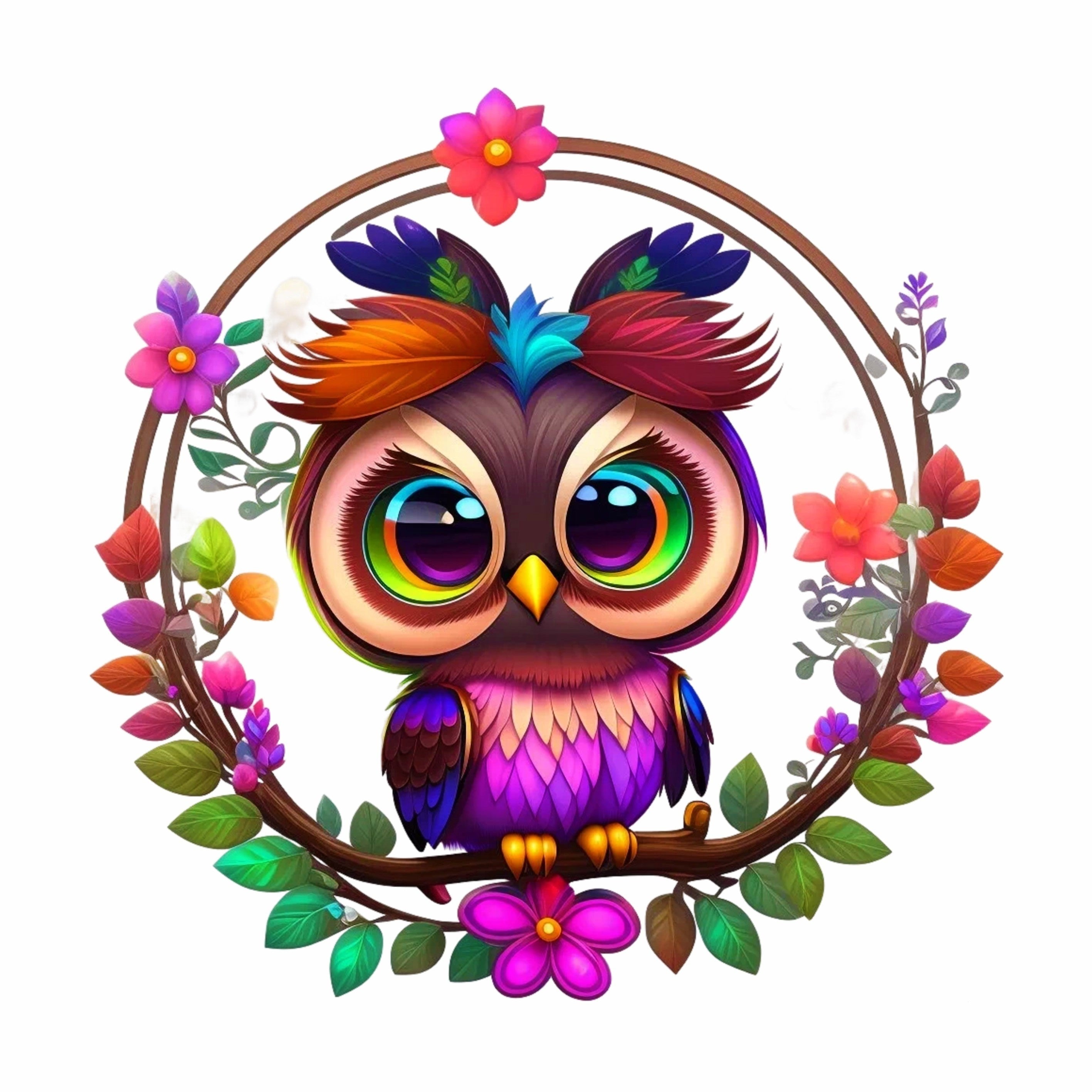 Owl Garland Style Patch Iron-On Transfer Film