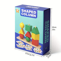Wooden Geometric Shape Matching Puzzle Building Blocks