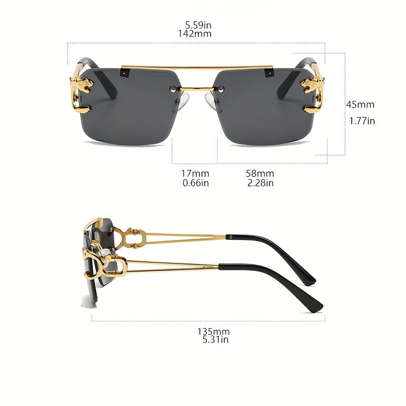 Tiger Rimless Sunglasses Aviator UV400 Sun Shades
