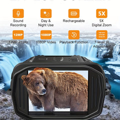 R18 Rechargeable Binocular Night Vision Device 5X Zoom Waterproof