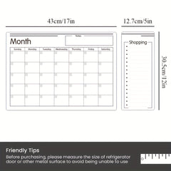 Magnetic Dry Erase Calendar For Fridge Monthly