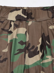 Camouflage Print Wide Leg Pants