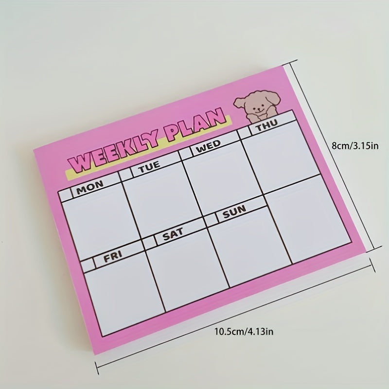 150pcs Cartoon Girl Heart Sticky Note Paper Weekly Plan Puppy Sticky Note Book