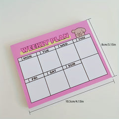 150pcs Cartoon Girl Heart Sticky Note Paper Weekly Plan Puppy Sticky Note Book