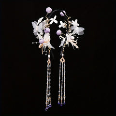 Chinese Style Hairband With Tassel Butterfly Flower Holiday Jewelry