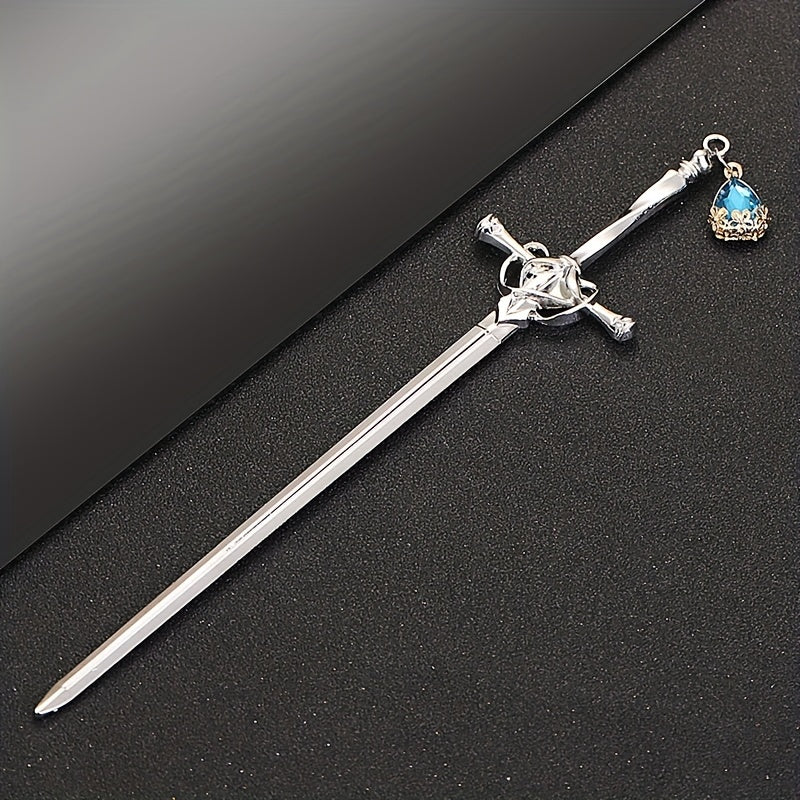 Rhinestone Sword Hair Pin Vintage Bun Holder Alloy Accessory