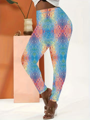  Paisley Print High Rise Boho Leggings