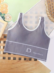 6 Pack Plus Size Sports Bras Set Women's Plus Letter Print