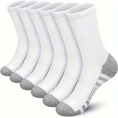 5 Pairs Large Crew Socks for Sports & Fitness