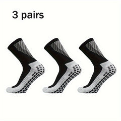 3 Pairs Non Slip Football Socks for Men Sport Socks Running Basketball Crew