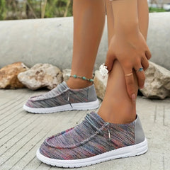 Casual Flat Sneakers Lightweight Slip On Walking Shoes