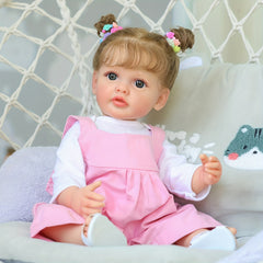 22in Reborn Baby Doll Toy Perfect Gift For Kids Flexible 3D Skin & Layers