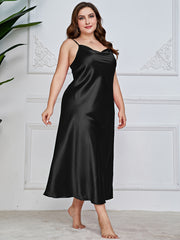  Luxe Satin Cowl Neck Cami Maxi Nightgown