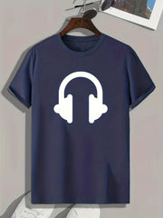Headset Pattern Print Men's Comfy Sports T Shirt Graphic Tee