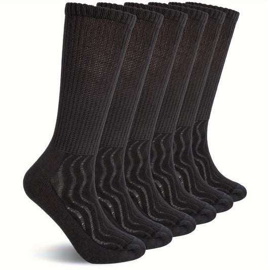 6 Pairs Bamboo Non Binding Diabetic Socks Breathable Seamless Toe Stocking
