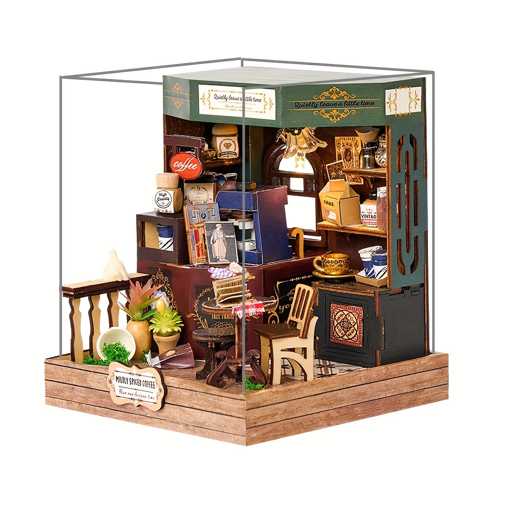 DIY Dollhouse Kit Candy Store 3D Puzzle No Glue/Batteries Adult Assembly Model