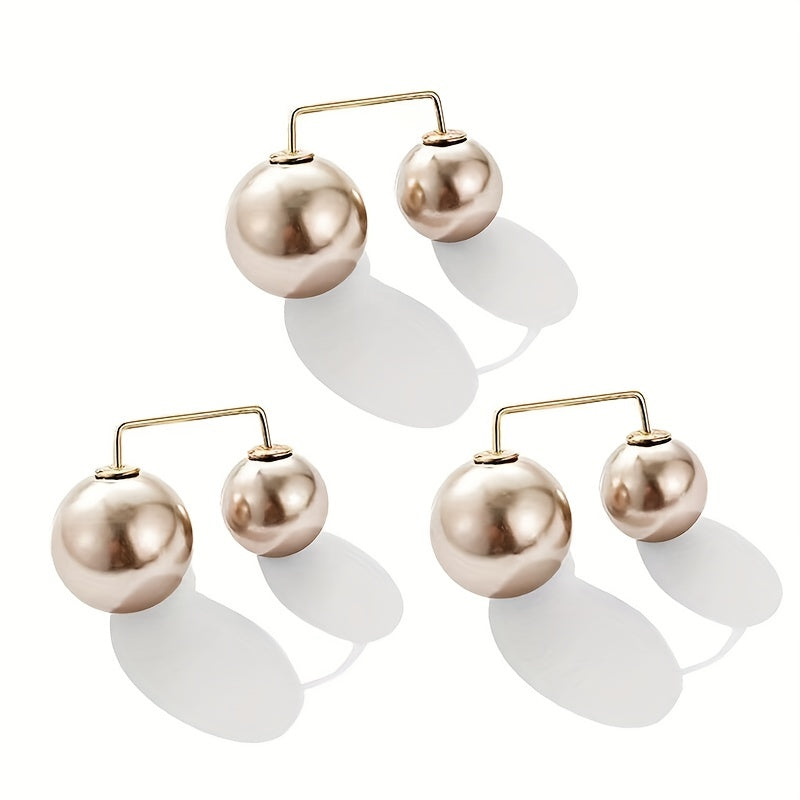 3pcs Faux Pearl Waist Pin Scarf Hijab Clip Set