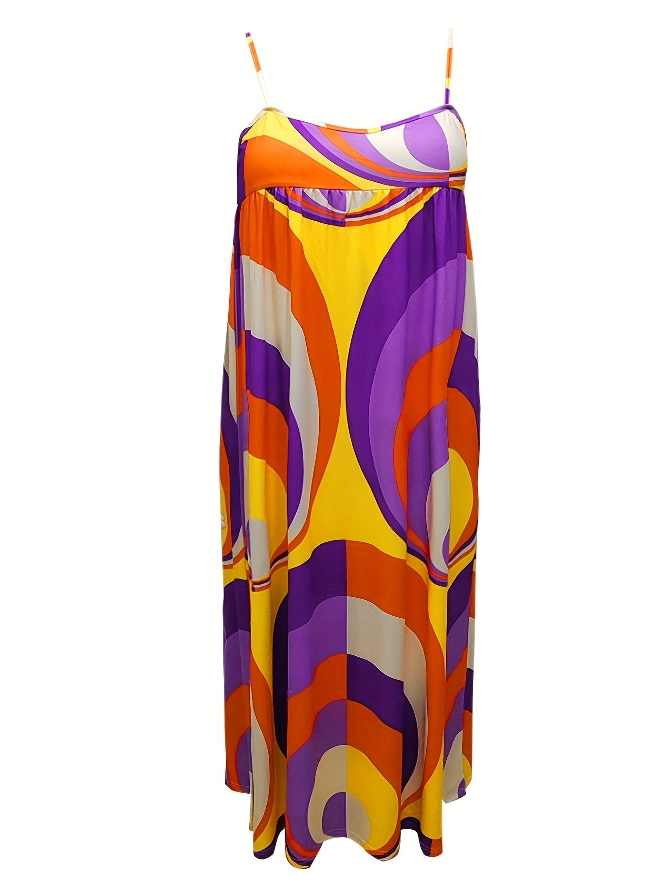  Casual Summer Dress Women's Plus Mixed Print Maxi Dress