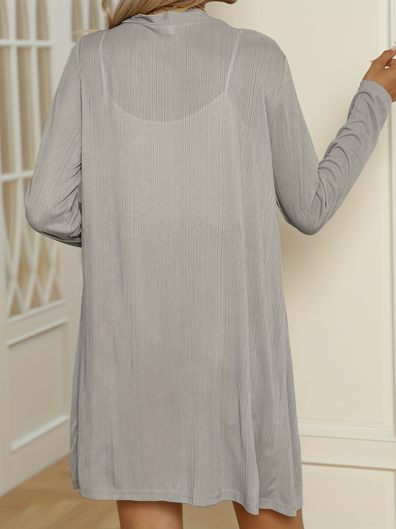  Casual Cardigan Women's Plus Solid Button Up Long Sleeve Long Cardigan