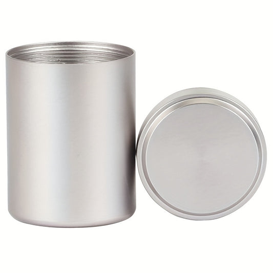 Silvery Airtight Aluminum Herb Stash Metal Sealed Can Tea Jar