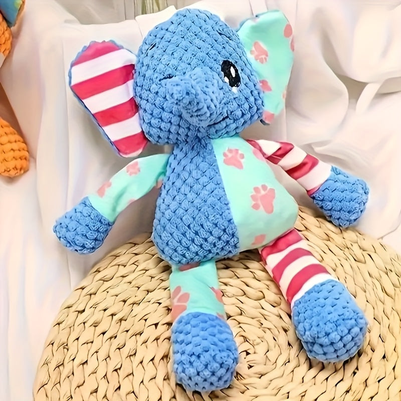 Cute Elephant Plush Toy Durable Soft Squeaky Stuffed Animal