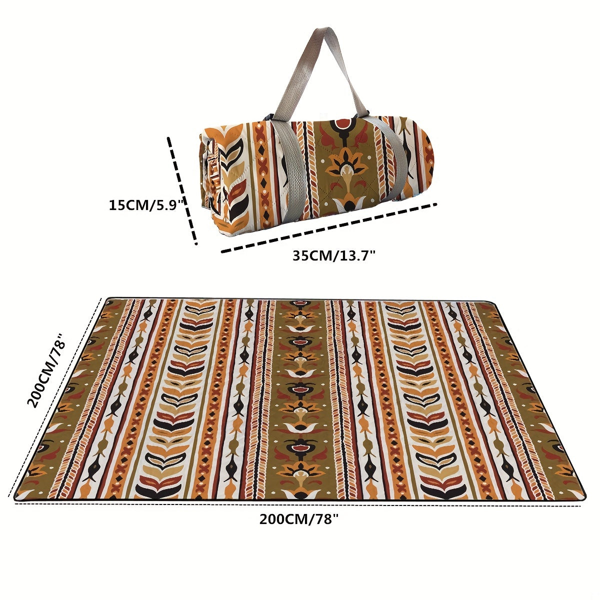 XL Waterproof Picnic Mat 210D Oxford Cloth Tear Resistant