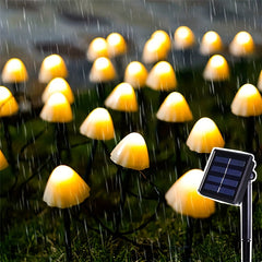 Solar Mushroom Lights 10ct Waterproof Patio Fairy Lights with Remote Control