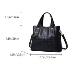 Crocodile Embossed Handbag Double Handle Purse Shoulder Bag