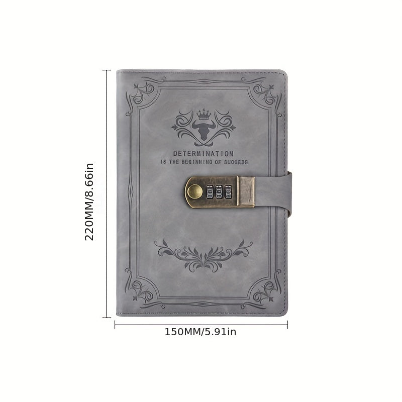Retro Password Diary With Lock & Thick Journal Book
